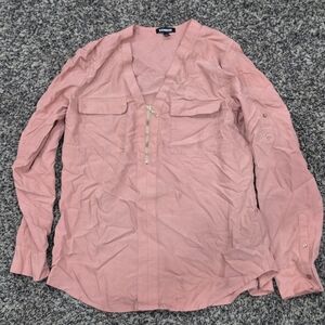 Express Blush V-Neck Blouse